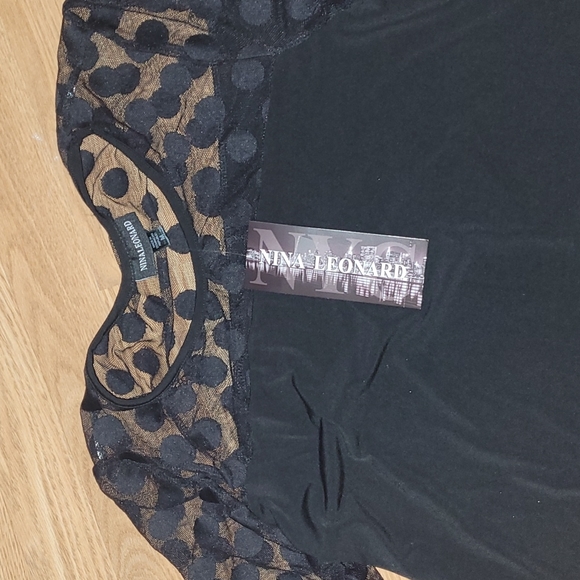 New Nina Leonard sexy black midi dress sizes M and L - Picture 4 of 8